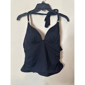 Victorias Secret Tankini Black Halter Padded Bikini Top Swim Shirt S B